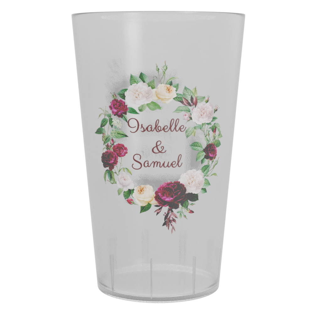 gobelet personnalise mariage trio de pivoines