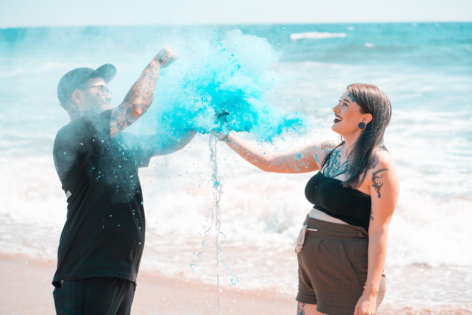 Gender reveal au bord de la plage Gender reveal au bord de la plage