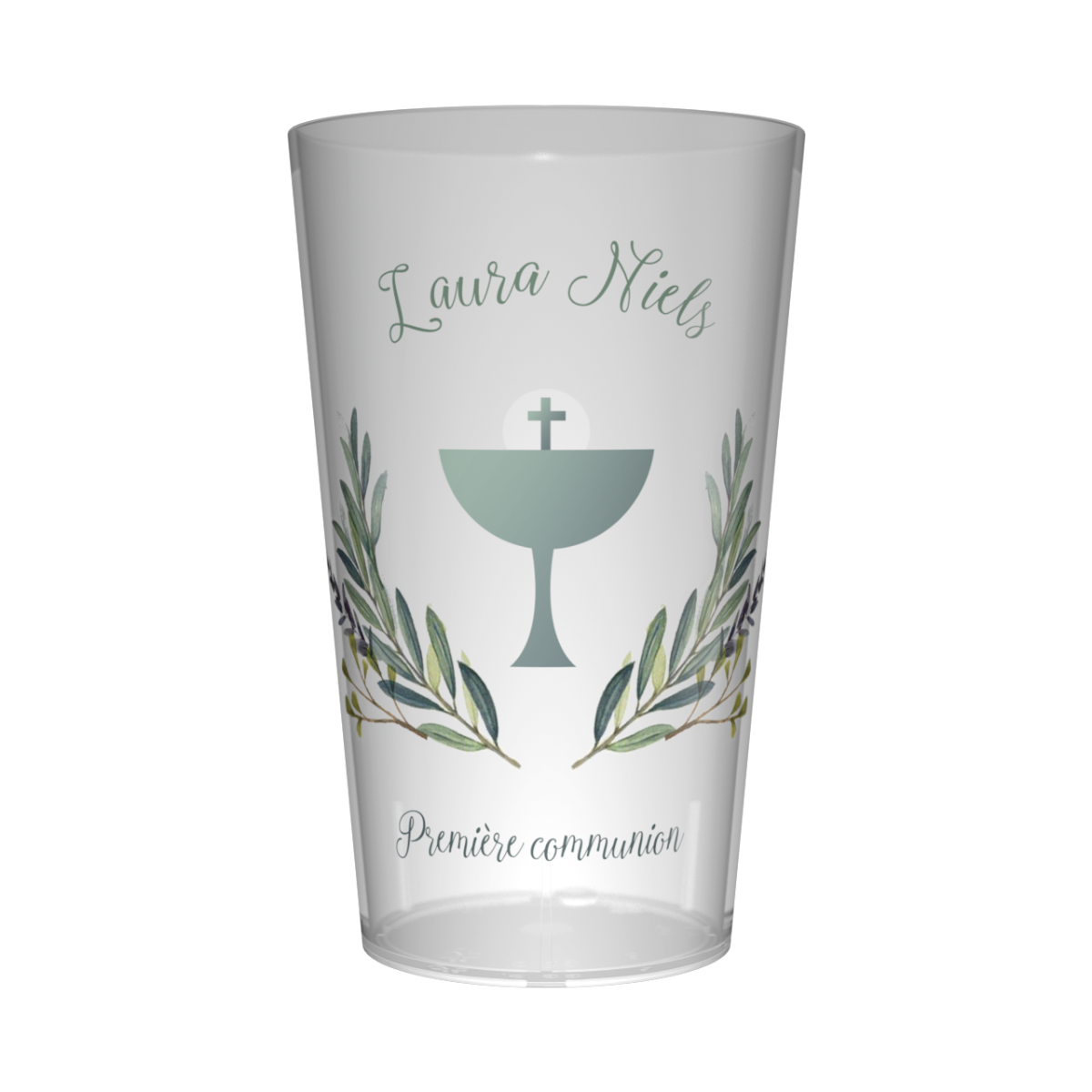 Gobelet personnalisé Communion Feuillage