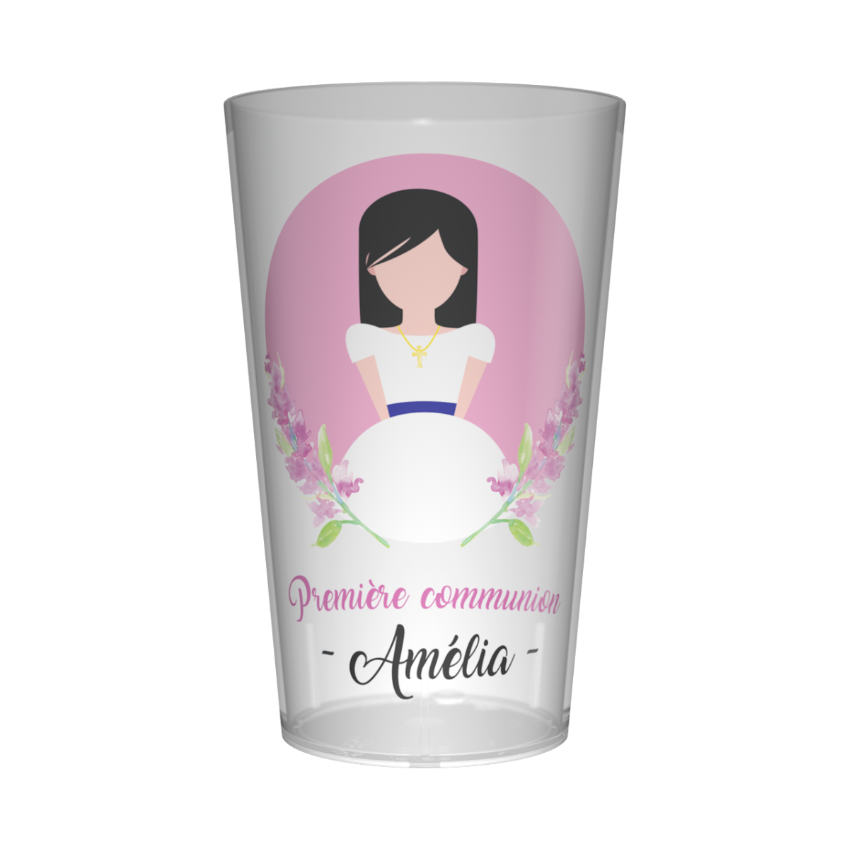 Gobelet personnalisé Communion Rose