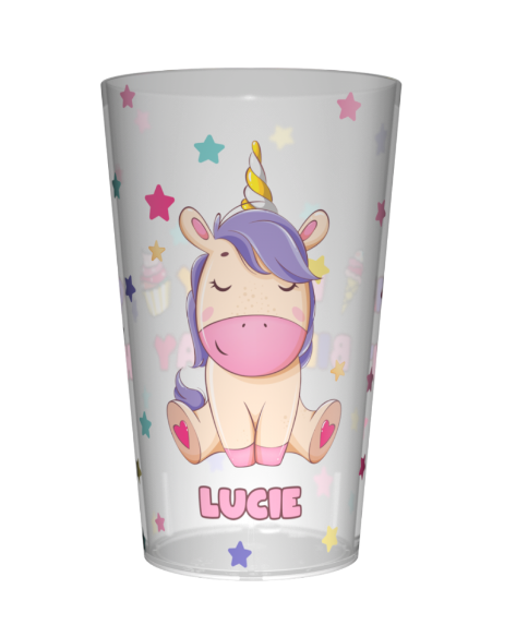 gobelet personnalisé cheval avec un visuel licorne