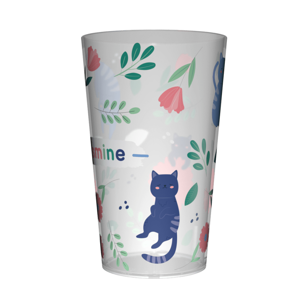 Gobelet personnalisé Enfant Floral & Chat
