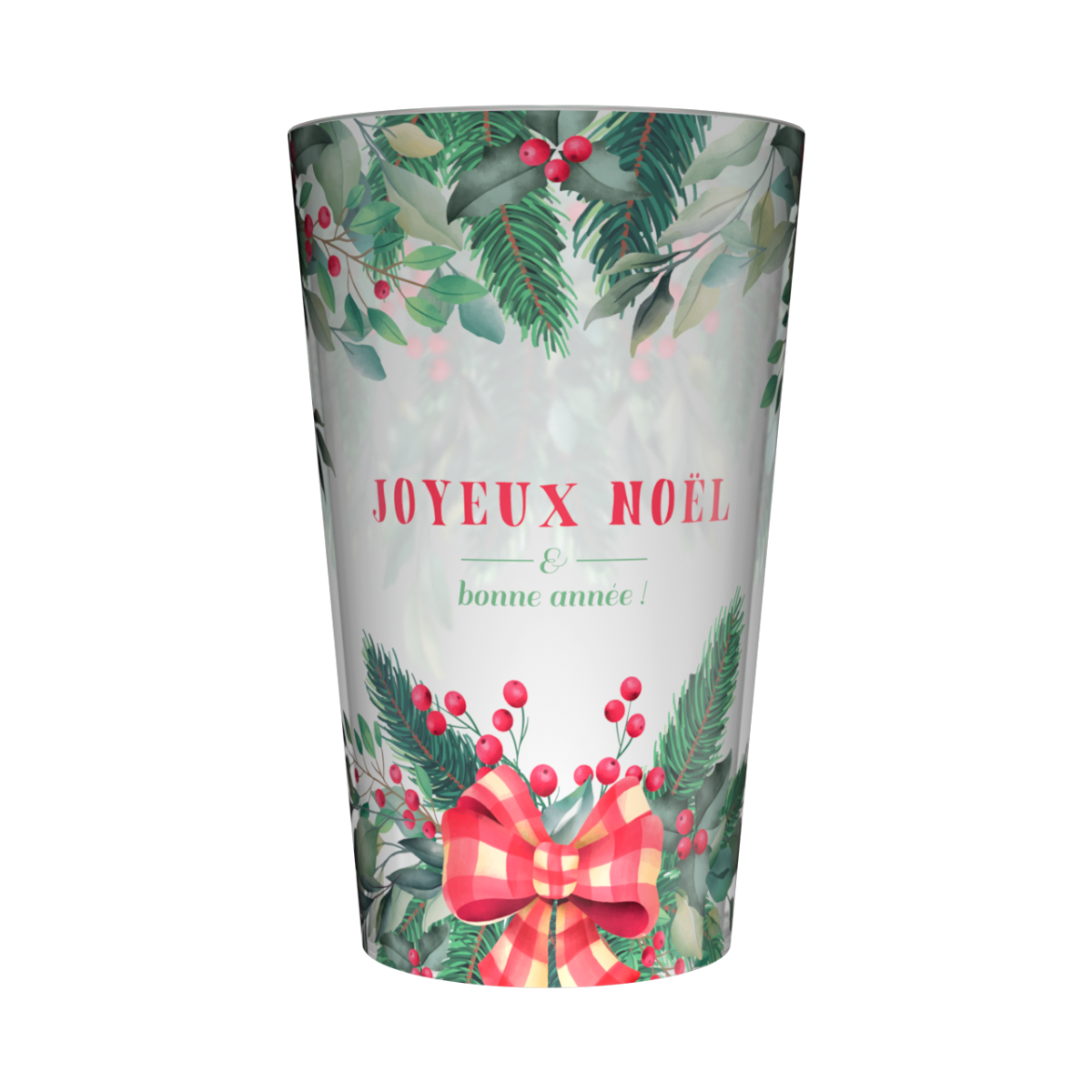 Gobelet personnalisé Noël Houx par Gobelets.com