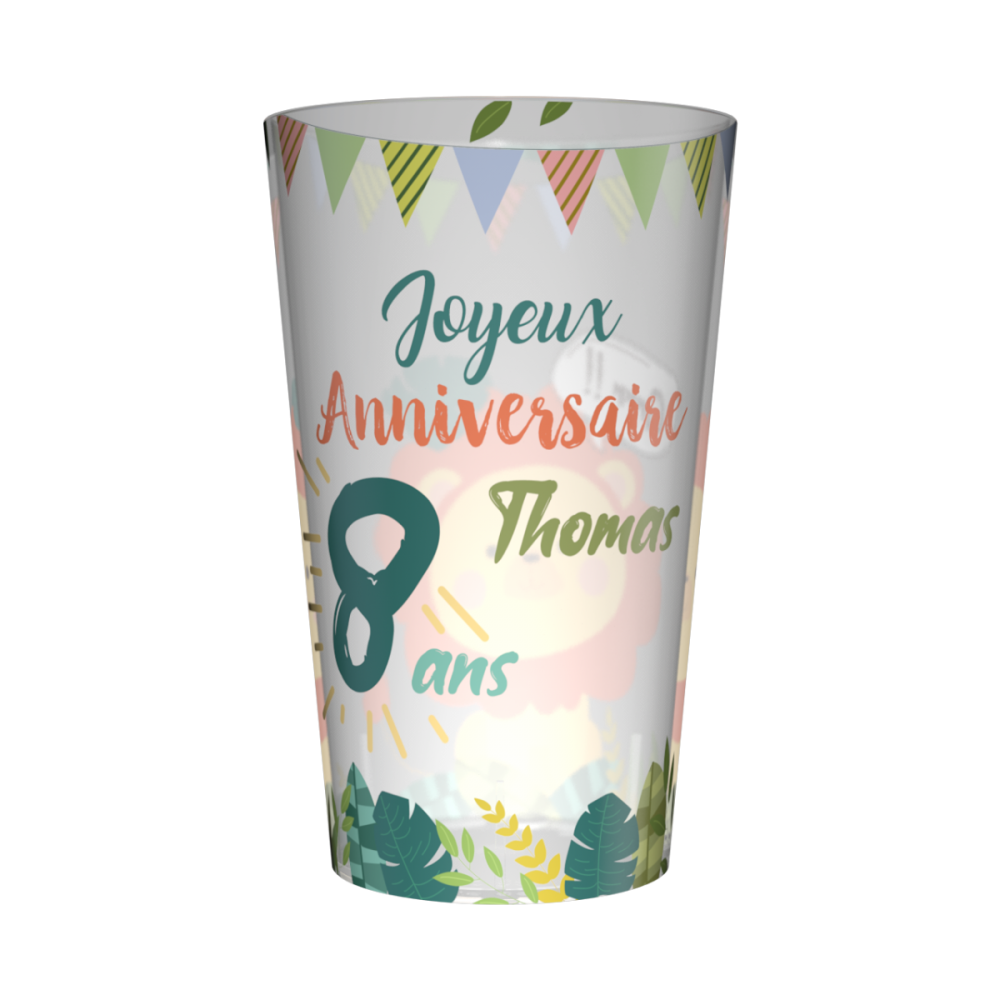 Gobelet personnalisé Anniversaire Lion