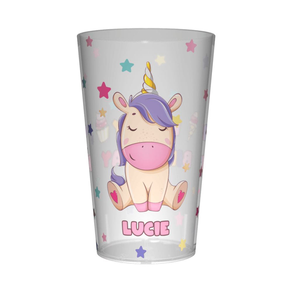 gobelet personnalisable licorne pour theme anniversaire fille