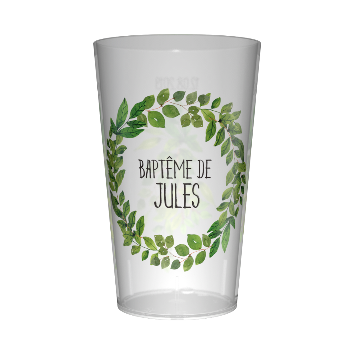 Gobelet personnalisé Baptême Feuilles