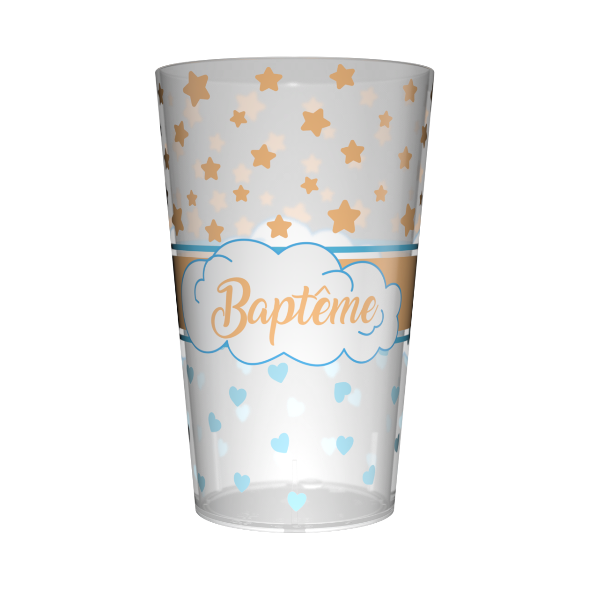 Gobelet personnalisé Baptême Étoiles & Cœurs