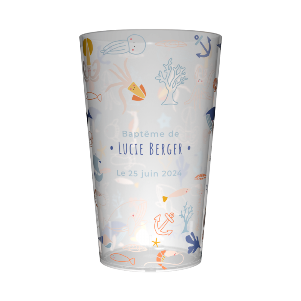 gobelet personnalisé thème baptême marin