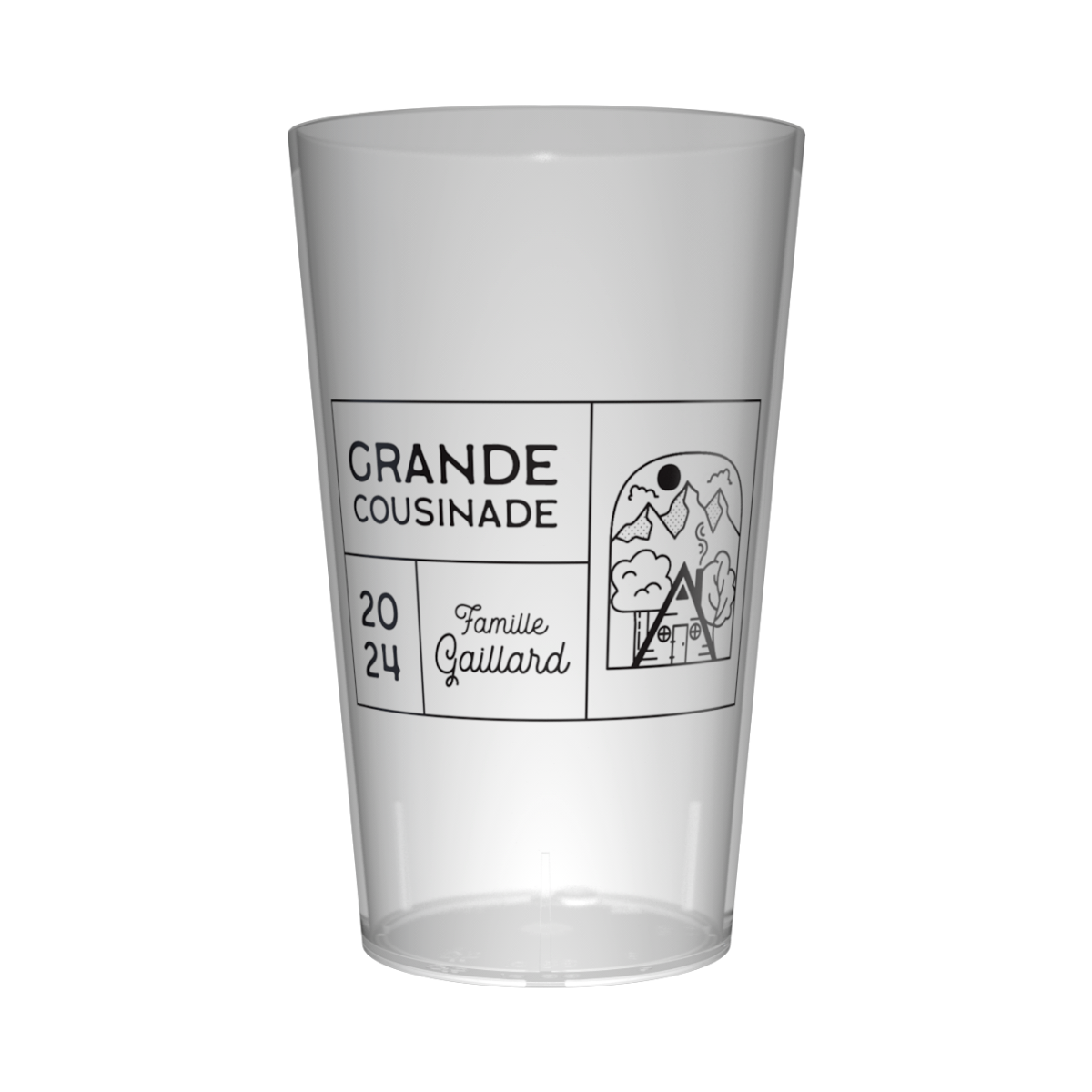 Gobelet personnalisé Cousinade Epuré