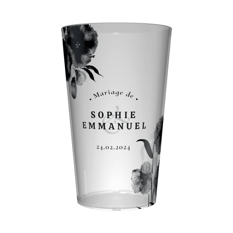 gobelet personnalisé mariage peaky blinders fleurs