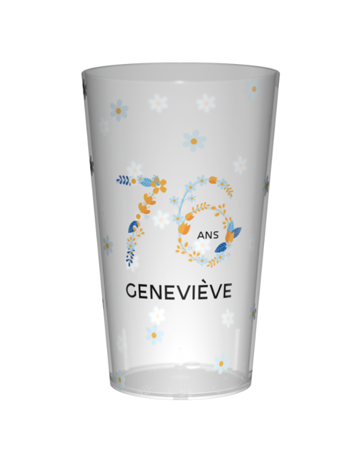 gobelet personnalisé fleur pour un anniversaire hiver adulte