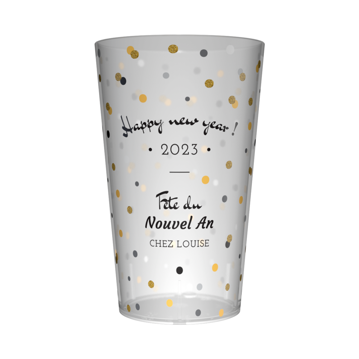 Gobelet personnalisé Nouvel An Paillettes