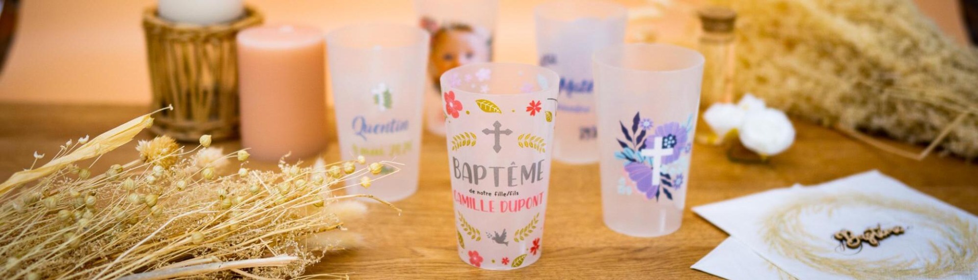 Nos gobelets personnalisés baptême Nos gobelets personnalisés baptême