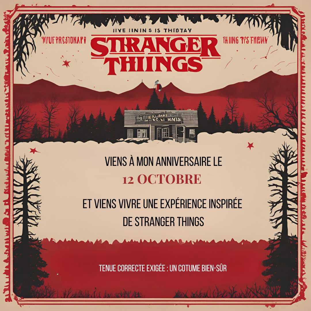 invitation anniversaire stranger things invitation anniversaire stranger things