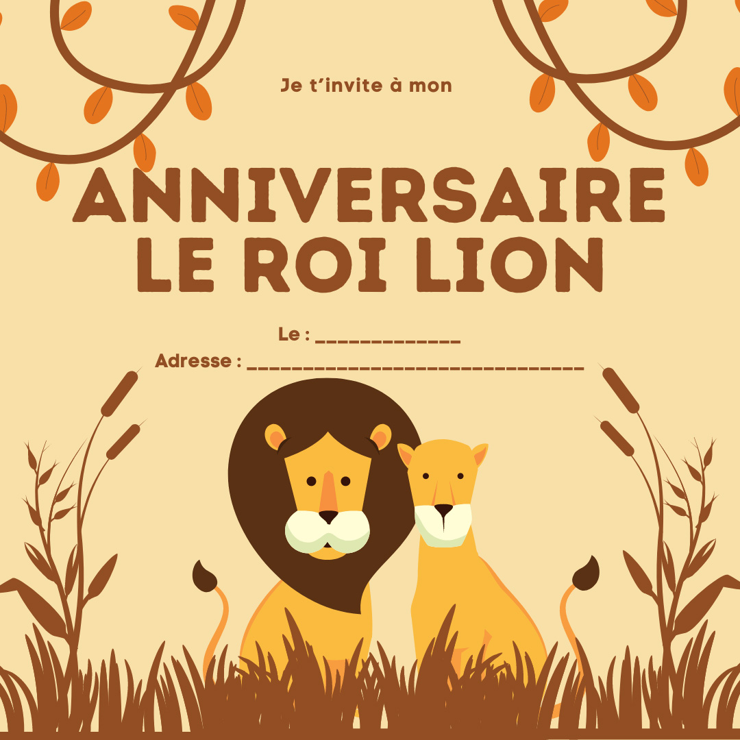 invitation d’anniversaire Le Roi Lion invitation d’anniversaire Le Roi Lion