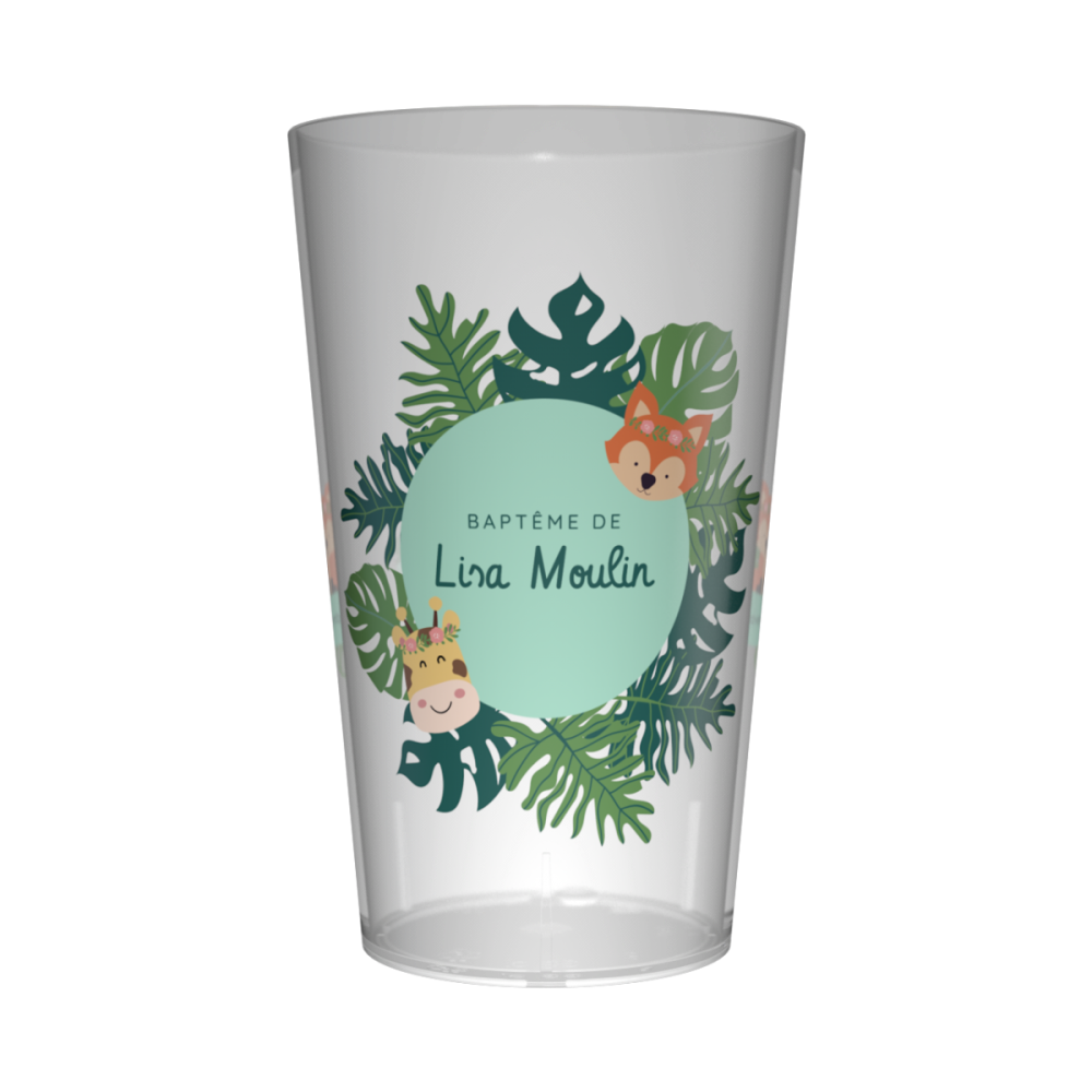 gobelet personnalisé baptême tropical