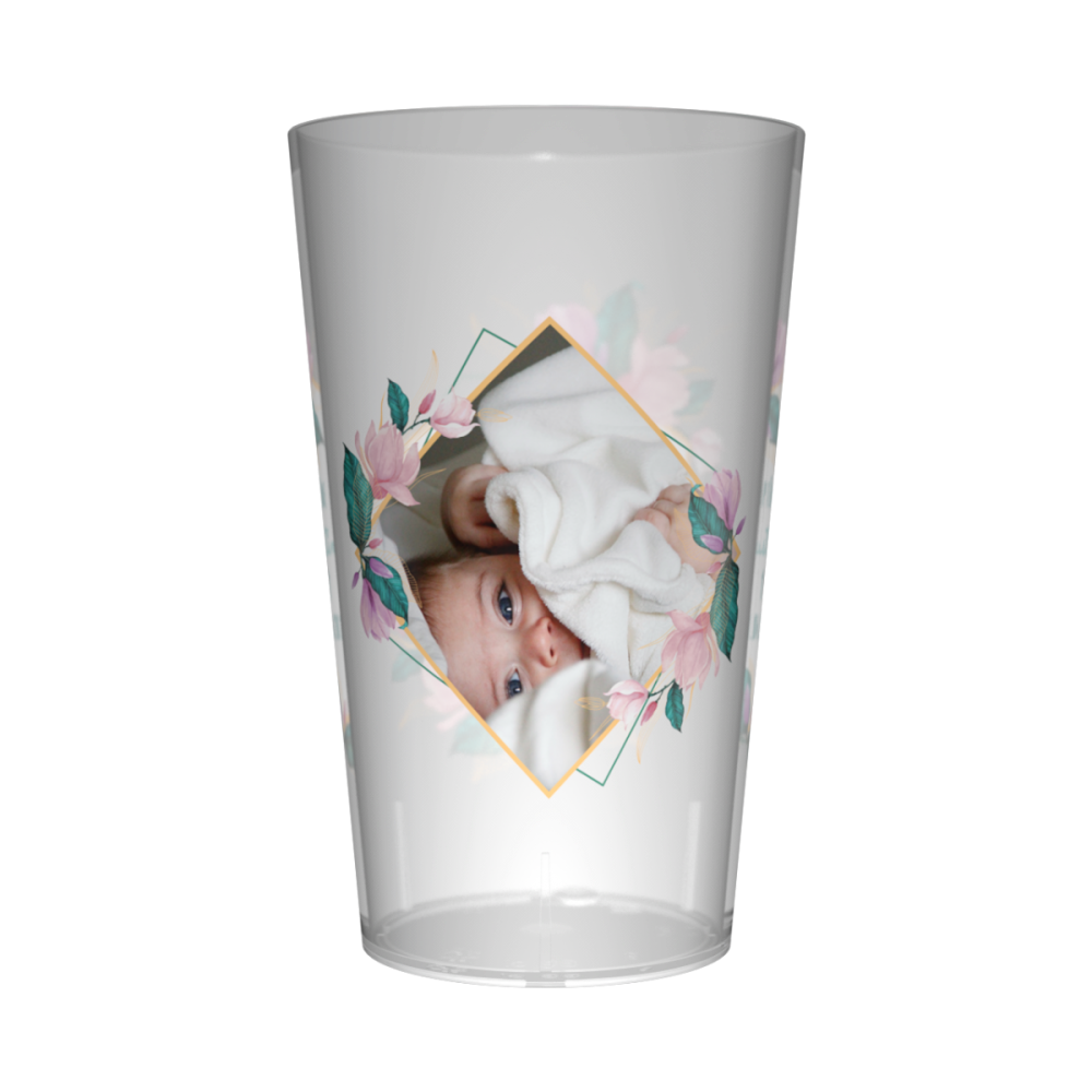 Gobelet personnalisé Baptême Rose & Bleu