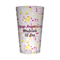Gobelet personnalisé Anniversaire Confettis 
