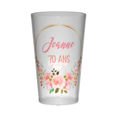 Gobelet personnalisé Anniversaire Couronne Fleur