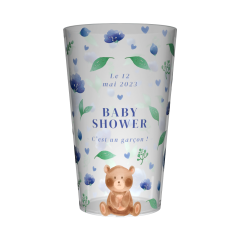 Gobelet personnalisé Baby Shower Nounours Bleu