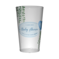 Gobelet personnalisé Baby Shower Eucalyptus & Bleu