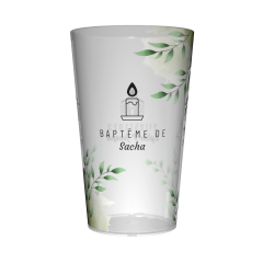 gobelet personnalise bapteme elegant rose