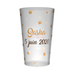 Gobelet personnalisé Baptême Étoiles