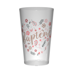gobelet personnalise bapteme fleuri