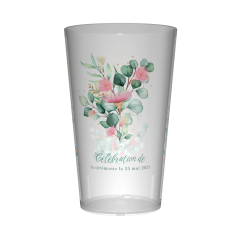 Gobelet personnalisé Communion Fleurs Eucalyptus