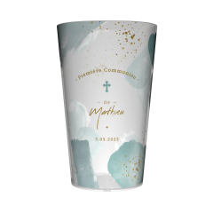 Gobelet personnalisé Communion Taches Bleues