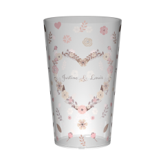 Gobelet personnalisé Mariage Coeur Fleuri