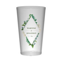 Gobelet personnalisé Mariage Triangle Fleuri
