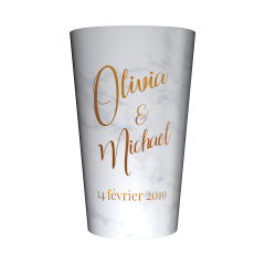 Gobelet personnalisé Mariage Marbre 