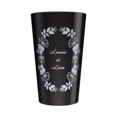 Gobelet personnalisé Mariage Noir et Blanc