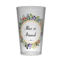 Gobelet personnalisé Mariage Couronne de Feuilles
