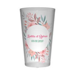 Gobelet personnalisé Mariage Pink Flower