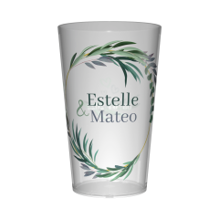 Gobelet personnalisé Mariage Feuilles & Coeur
