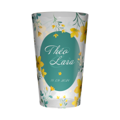 Gobelet personnalisé Mariage Fleur Jaune