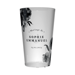 Gobelet personnalisé Mariage Aquarelle Noire
