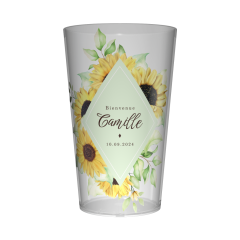 Gobelet personnalisé Naissance Tournesol