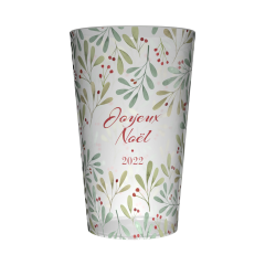 Gobelet personnalisé Noël Branche Houx