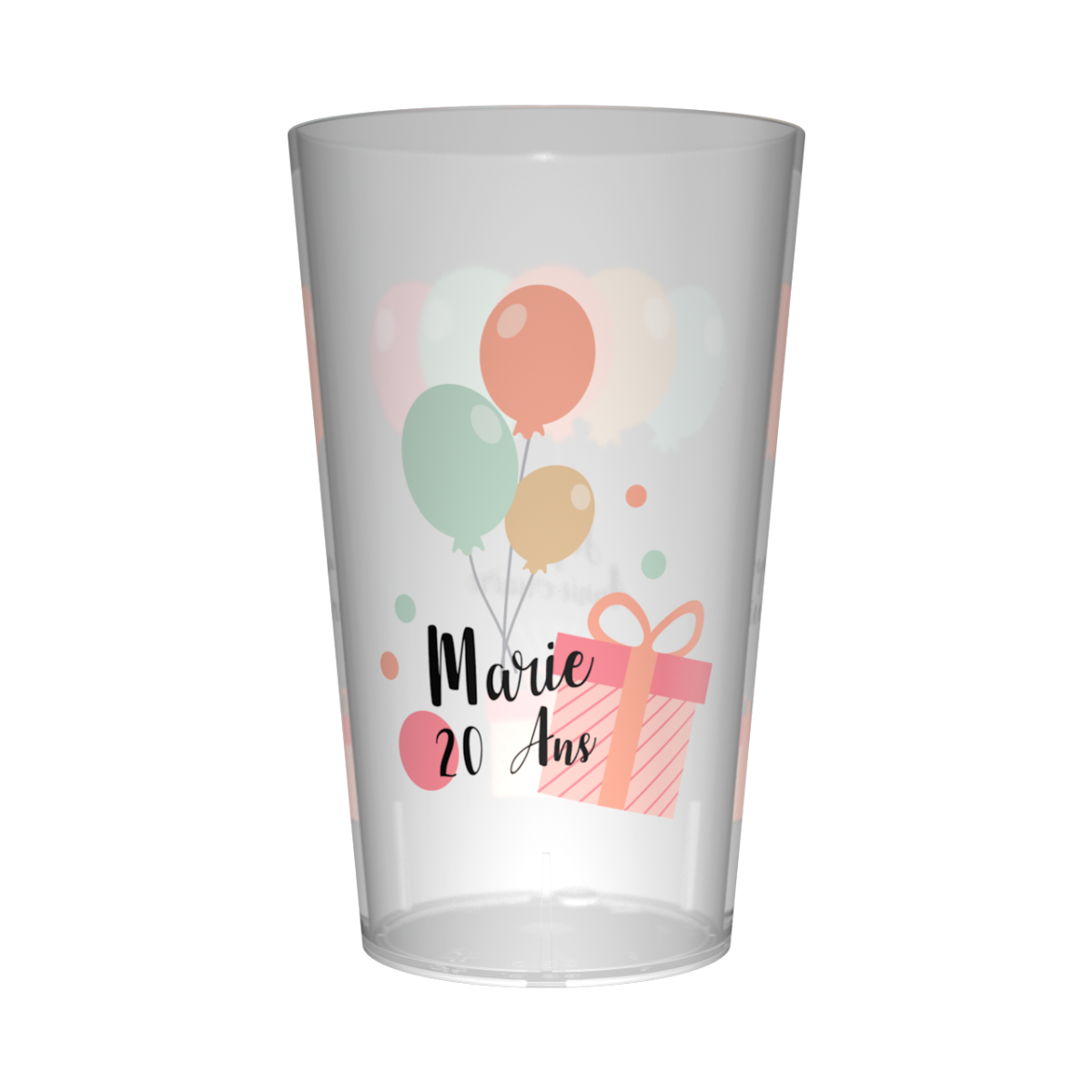 Gobelet personnalisé Anniversaire Ballons Pastel