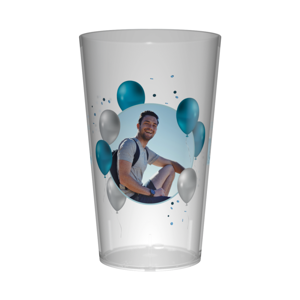 Gobelet Personnalisé Anniversaire Photo & Ballons Bleus par Gobelets.com