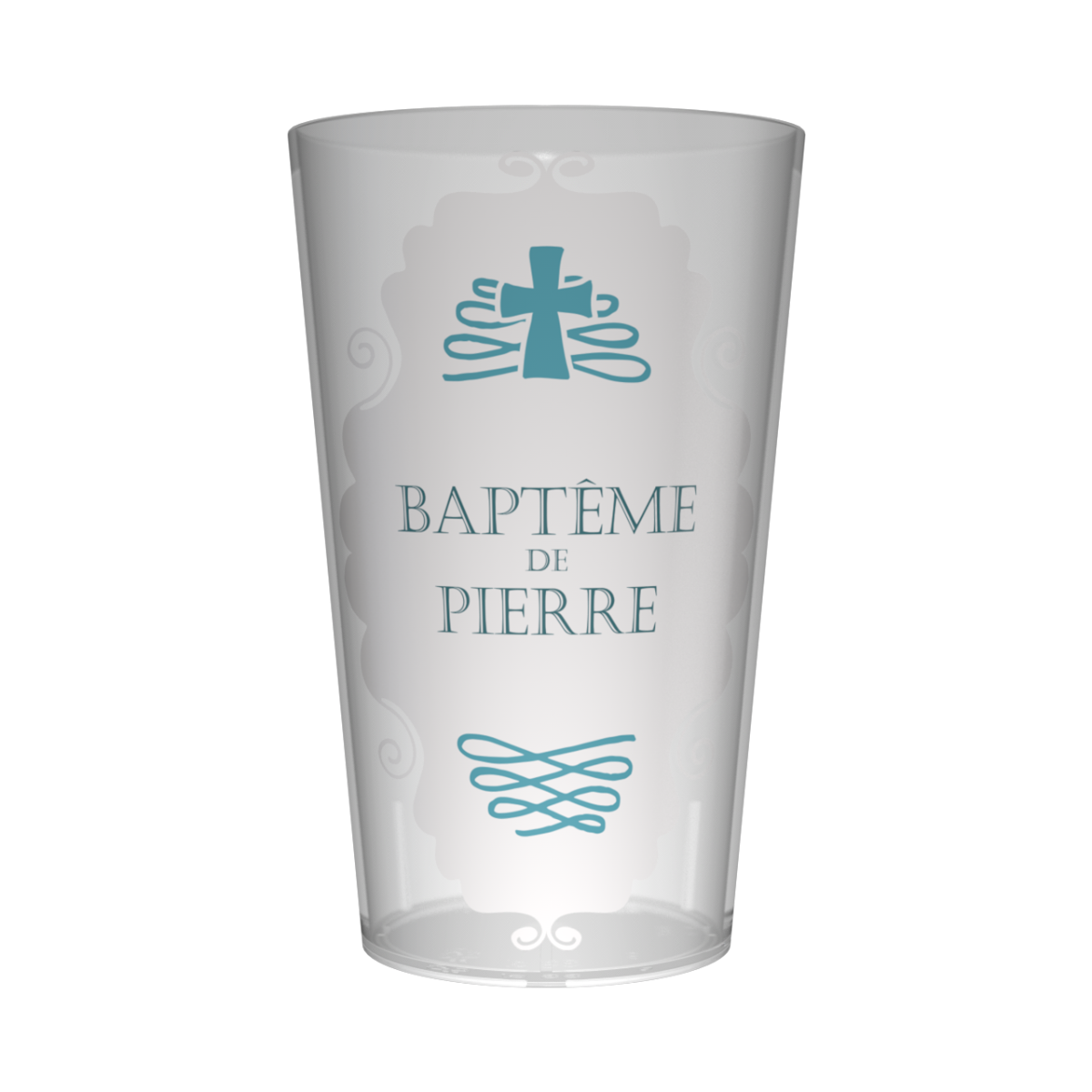 Gobelet personnalisé Baptême Élégant Bleu