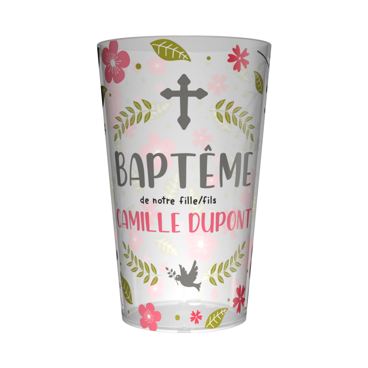 Gobelet personnalisé Baptême Champêtre
