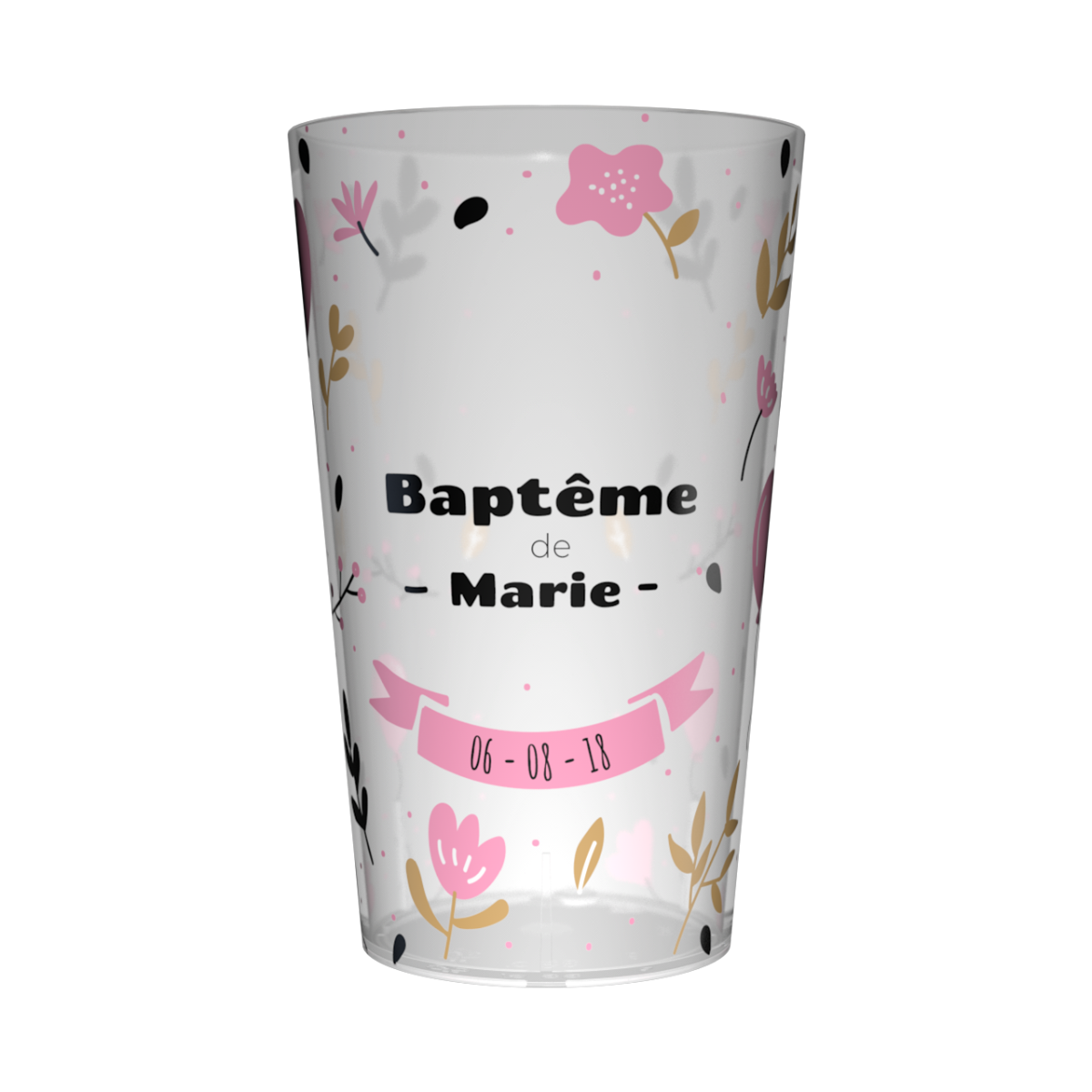 Gobelet personnalisé Baptême Nature