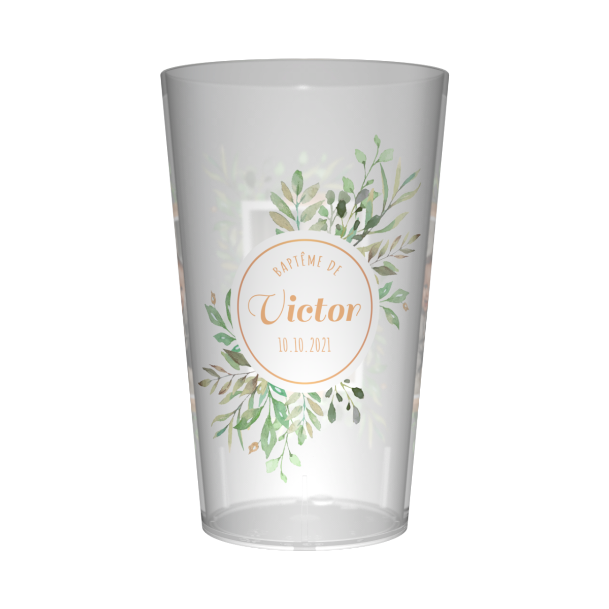 Gobelet personnalisé Mariage Encadrement Vert