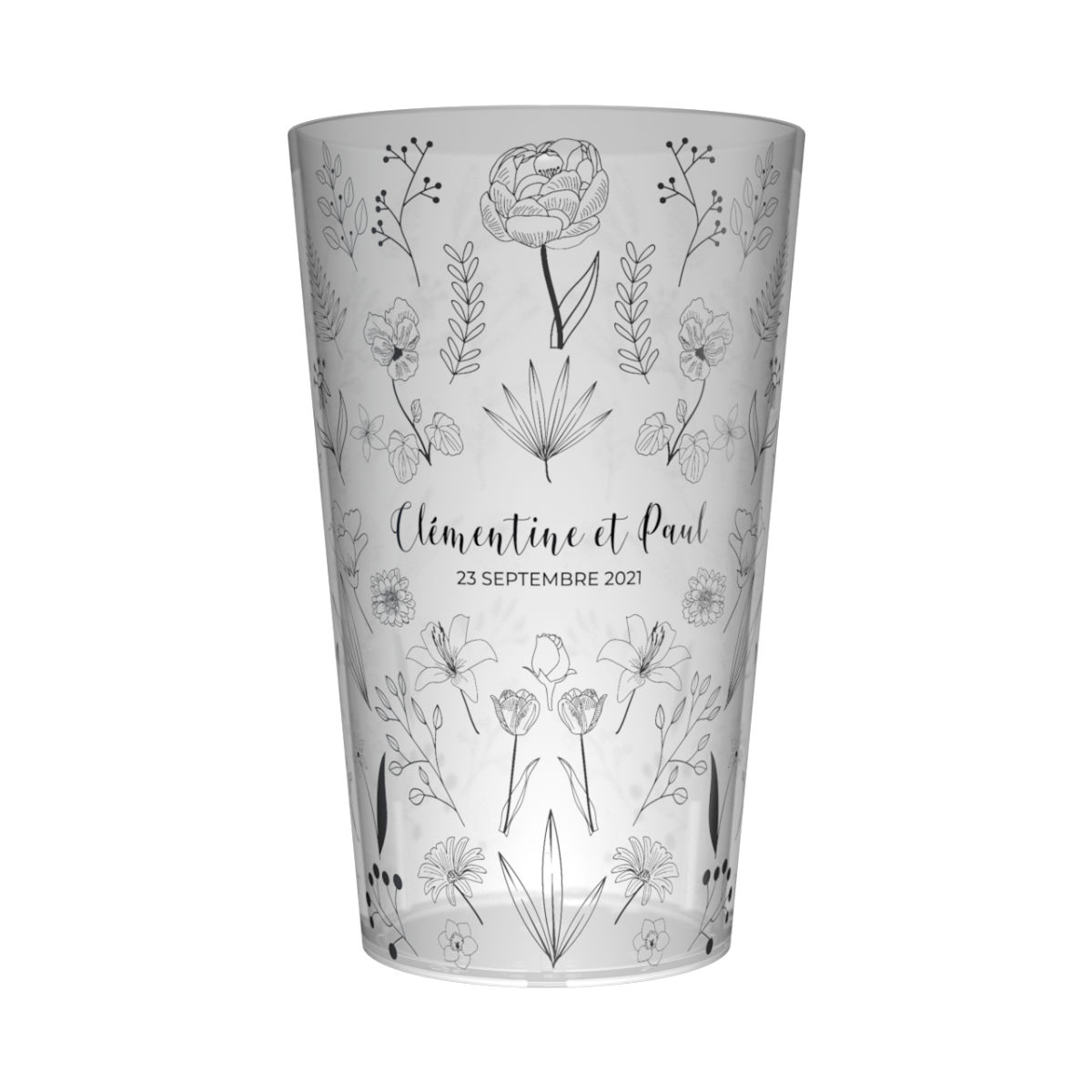 Gobelet personnalisé Mariage Dessin Fleur