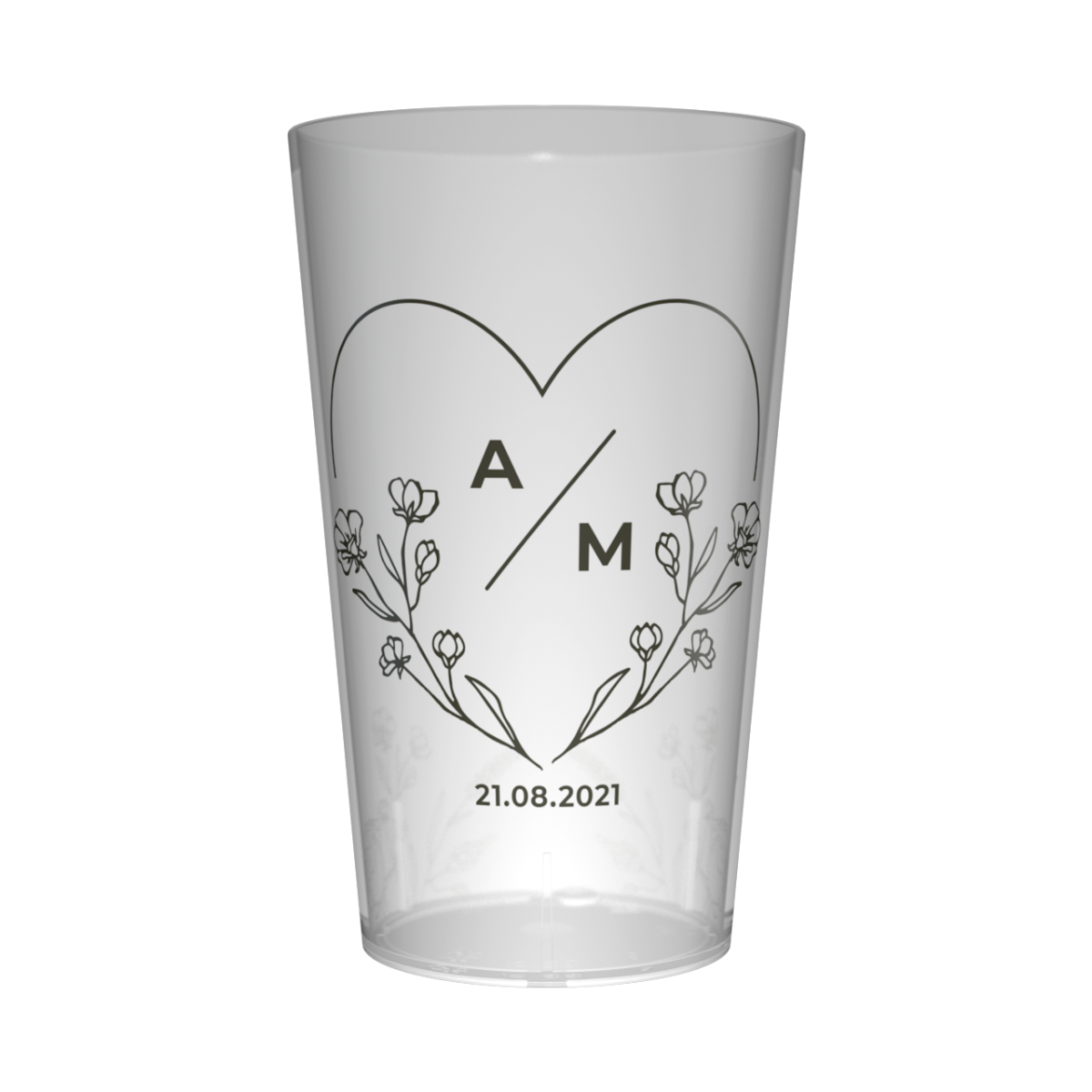 Gobelet personnalisé Mariage Coeur & Fleur