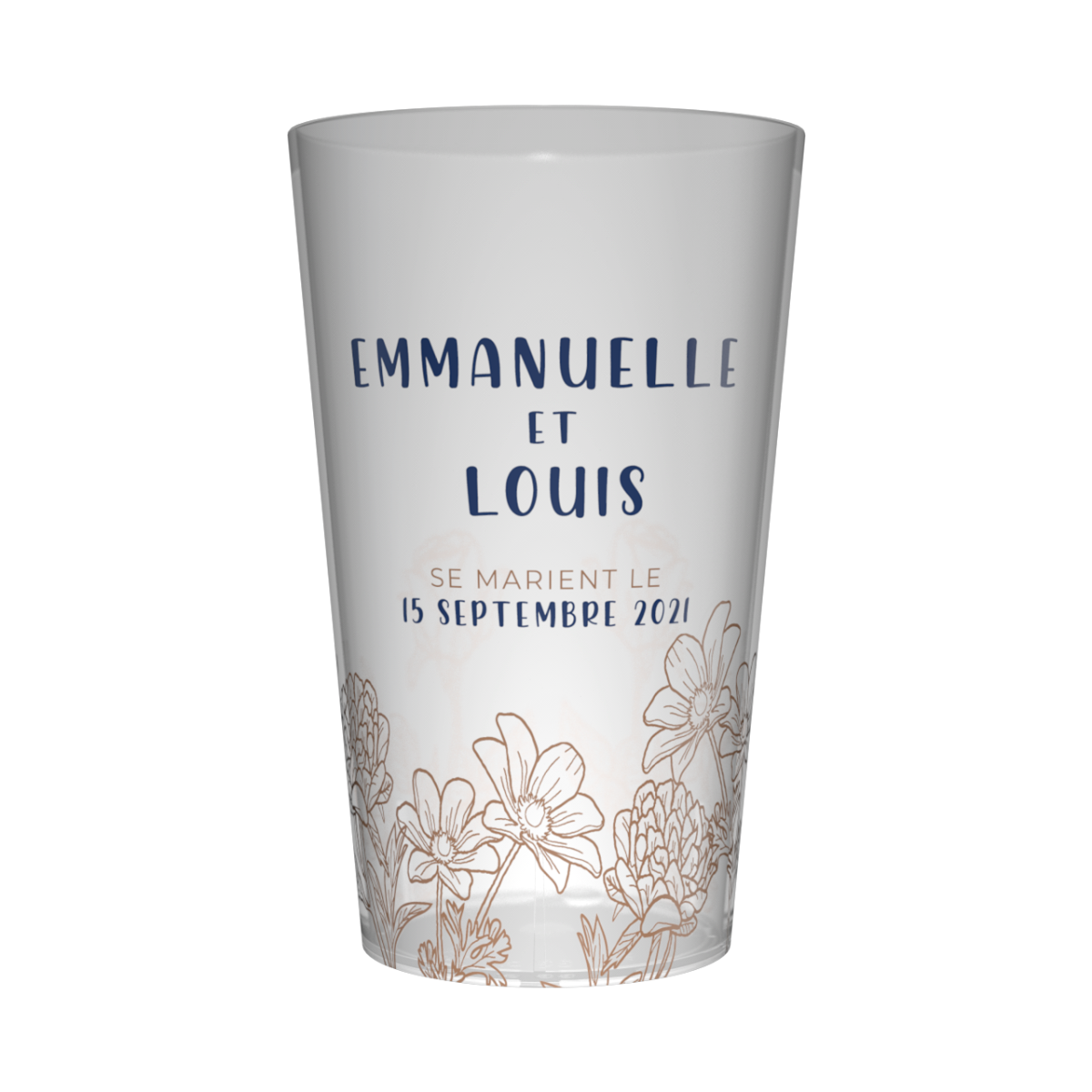 Gobelet personnalisé Mariage Fleurs minimalistes